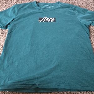 Aeropostale Teal Crew Neck Short Sleeve Tee with Script Logo